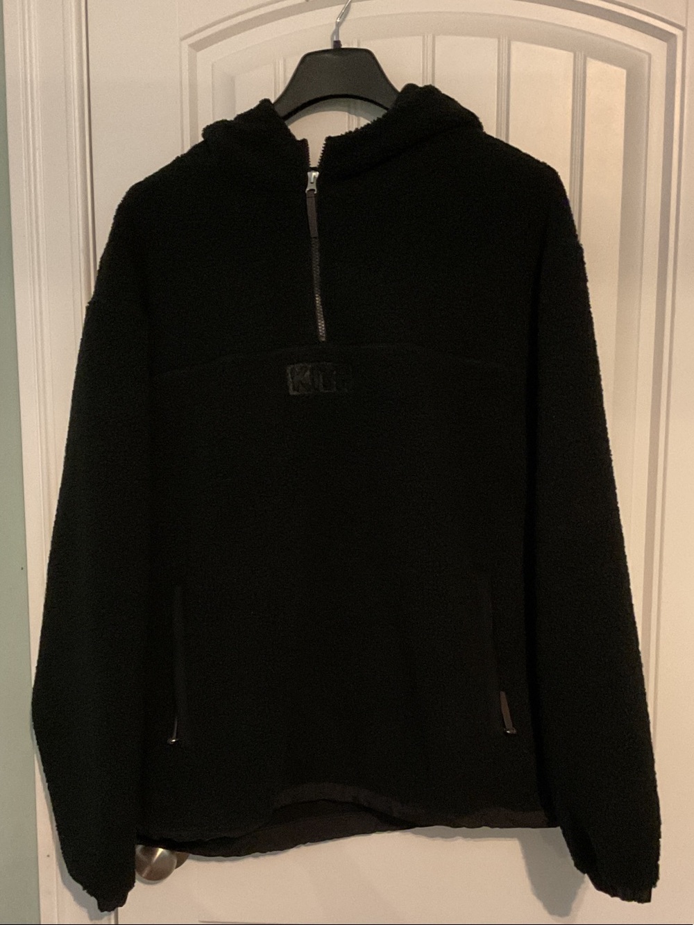 Kith Black Sherpa Half-Zip Hoodie Sweater